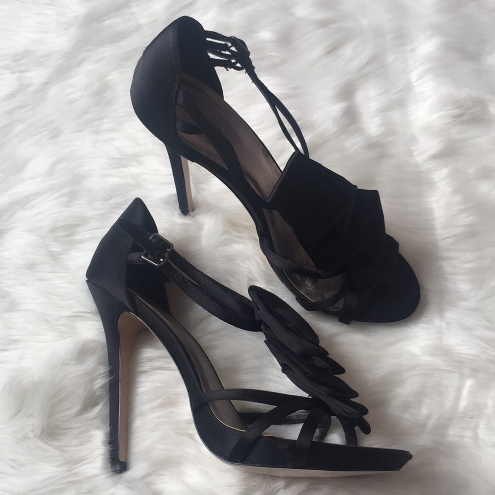 Never Worn - Black Satin Stiletto Heels 🖤